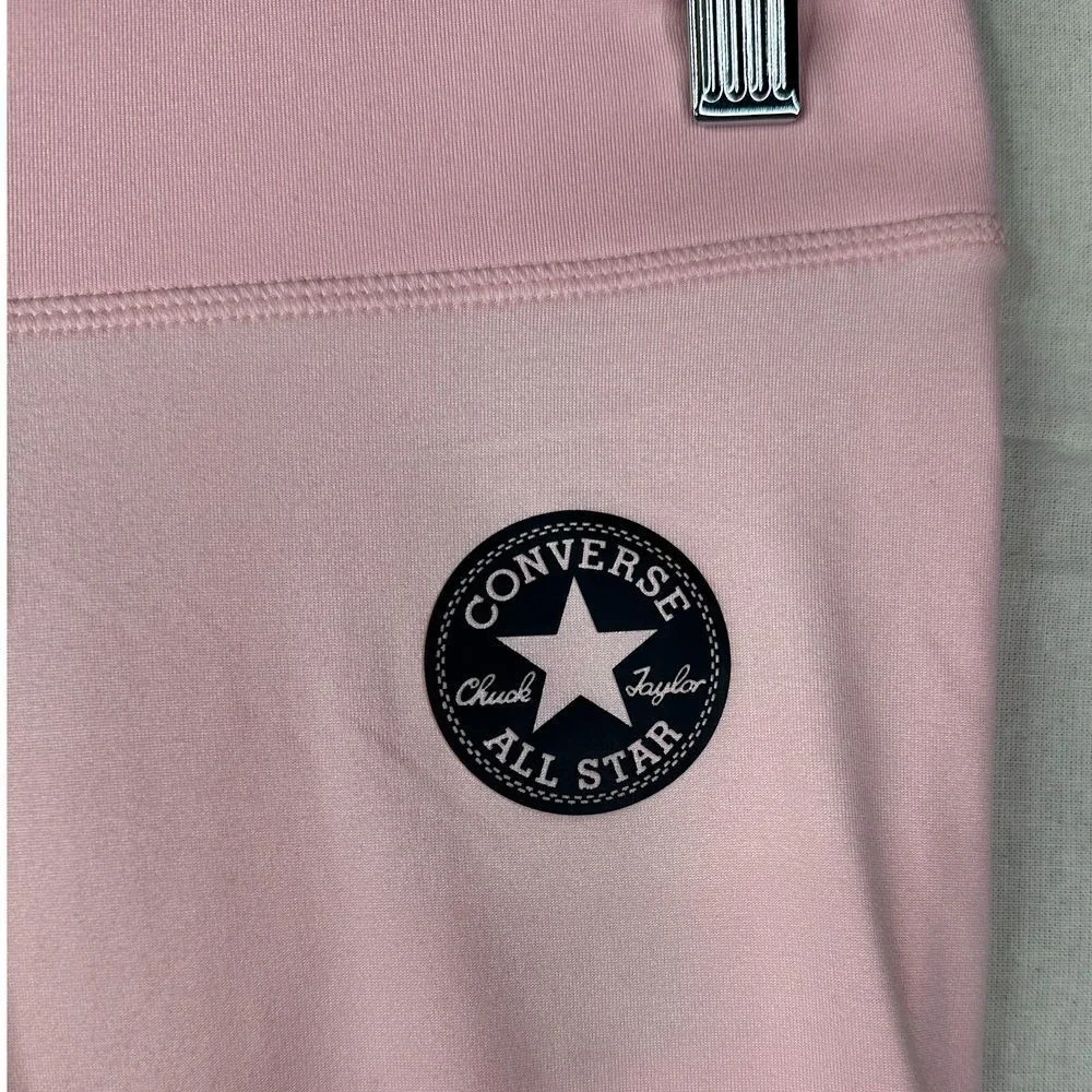 New Converse Girls Patch High Rise Leggings size Large Storm Pink‎